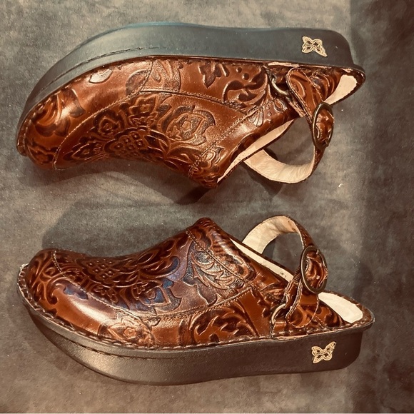 ALEGRIA Sz 41 Allie Yeehaw Western Inspired Comfort Clogs With Strap Shoes - Picture 6 of 12